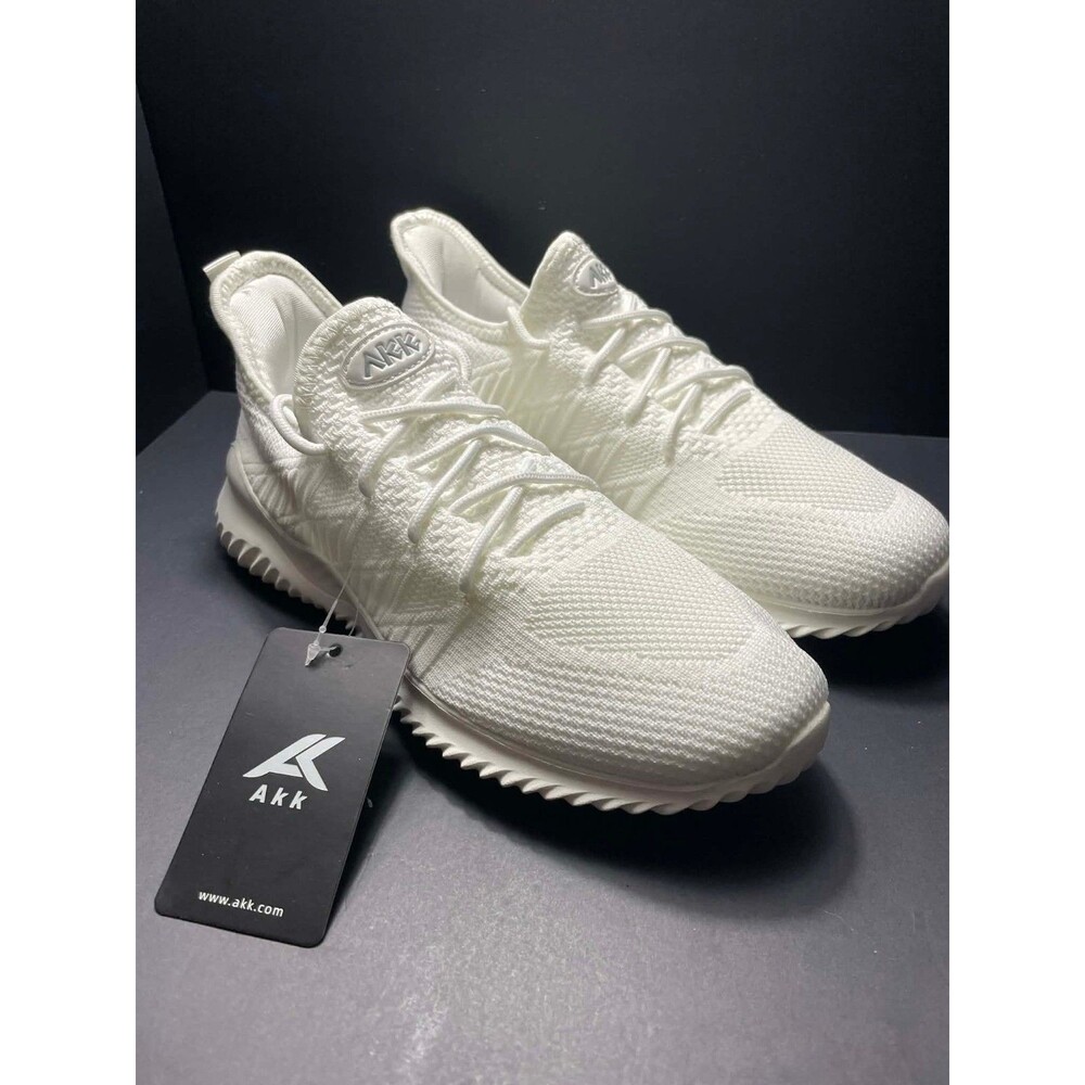 AKK Women's Walking Shoes - Size 8 White Slip-On Athletic Sneakers